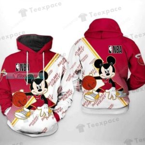 Miami Heat Red White Half Mickey Mouse Hoodie