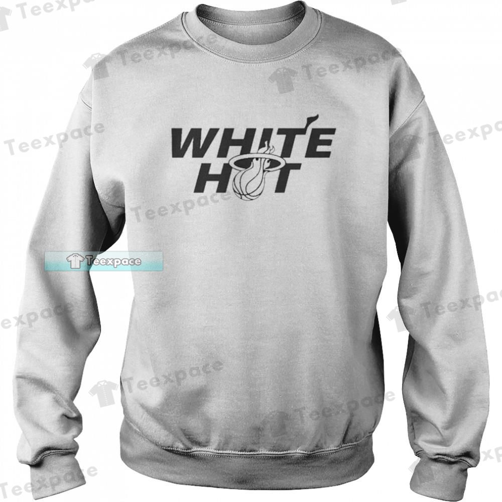 Miami Heat White Hot Logo Simple Sweatshirt