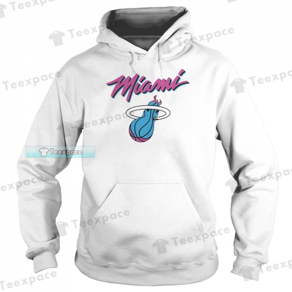 Miami Heat White Hot Logo Vice Style Hoodie