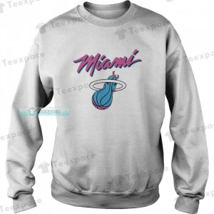 Miami Heat White Hot Logo Vice Style Sweatshirt