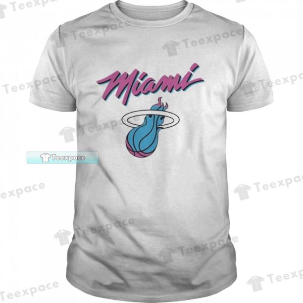 Miami Heat White Hot Logo Vice Style Shirt
