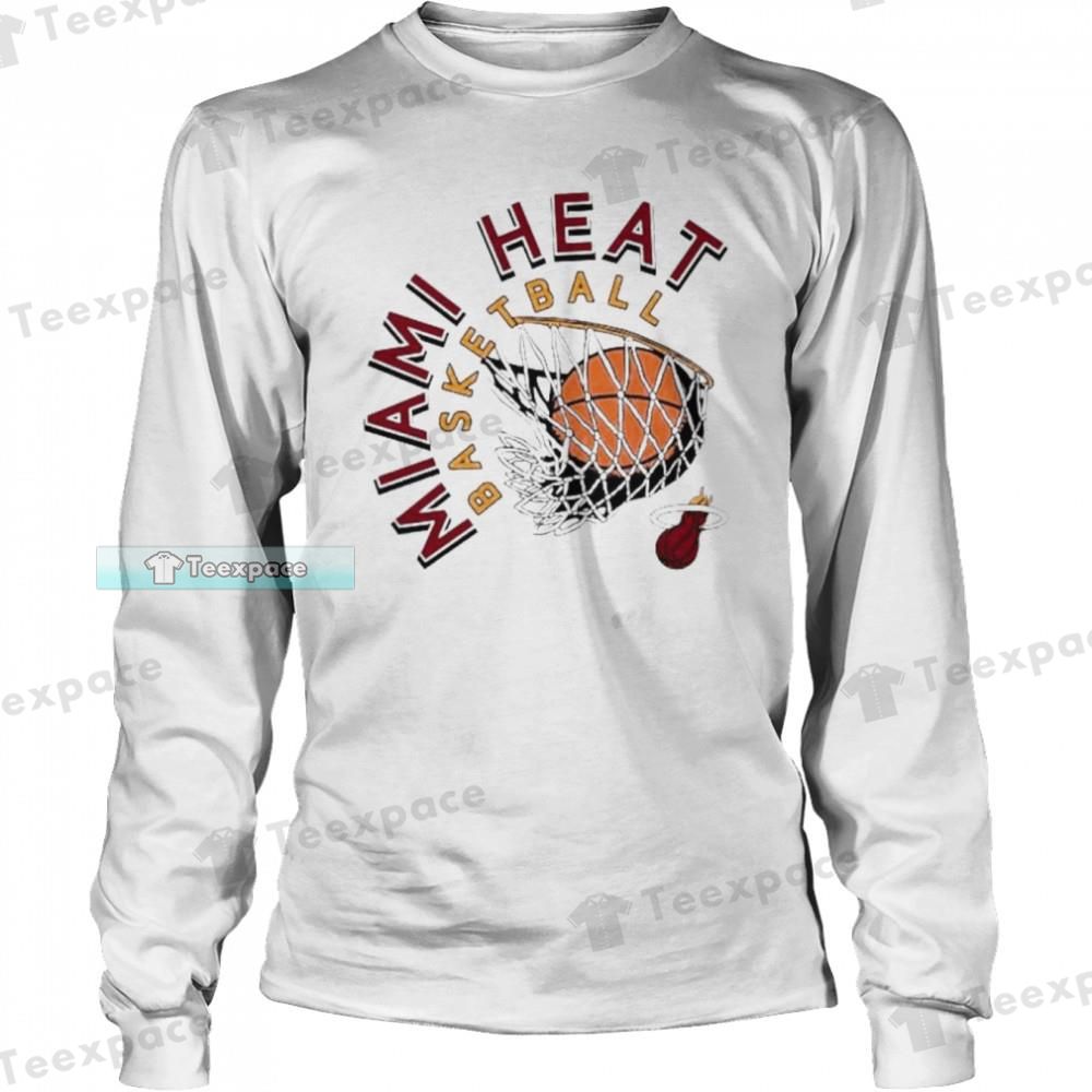 Miami Heat White Hot Slam Dunk Long Sleeve Shirt