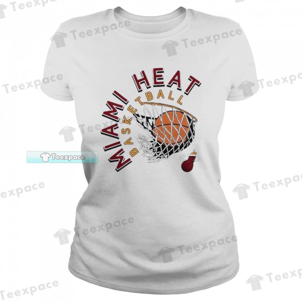 Miami Heat White Hot Slam Dunk T Shirt Womens
