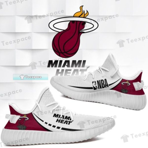 Miami Heat White Red Yeezy Shoes Gifts for Heat fans