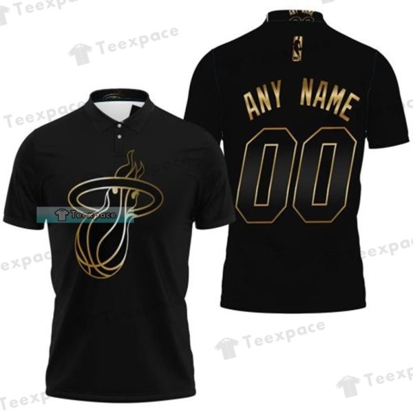 Personalized Golden Edition Black Jersey Miami Polo Shirt