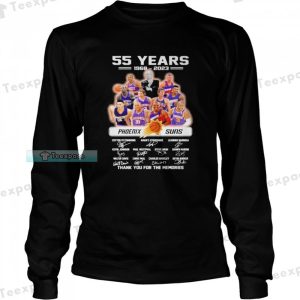 Phoenix Suns 55 Years 1968 2023 Signatures Long Sleeve Shirt