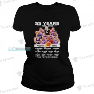 Phoenix Suns 55 Years 1968 2023 Signatures T Shirt Womens