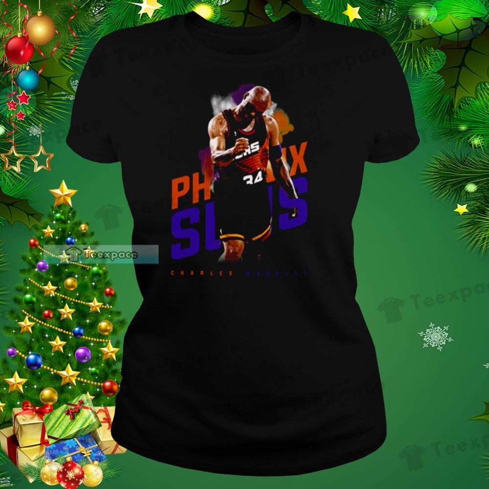 Phoenix Suns Colorful Design Charles Barkley Black T Shirt Womens