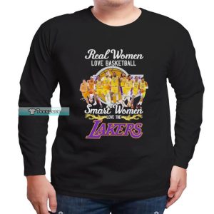2023 Smart Women Love The Los Angeles Lakers Signatures Long Sleeve Shirt