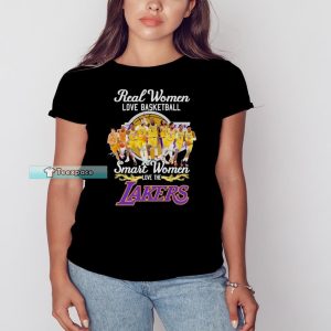 2023 Smart Women Love The Los Angeles Lakers Signatures T Shirt Womens
