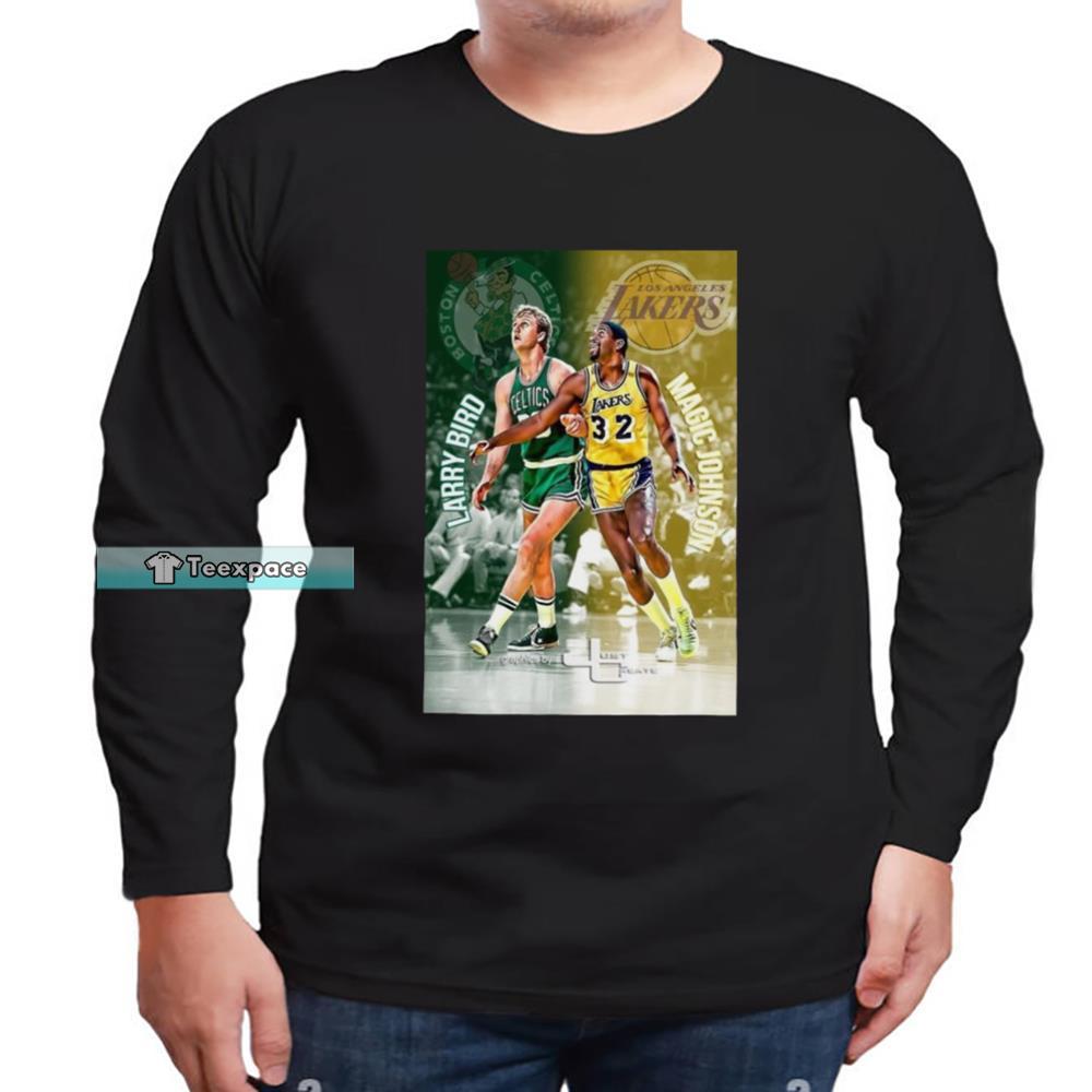 Celtics Vs Lakers Larry Bird And Magic Johnson Long Sleeve Shirt