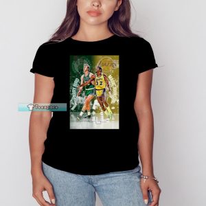 Celtics Vs Lakers Larry Bird And Magic Johnson T Shirt Womens