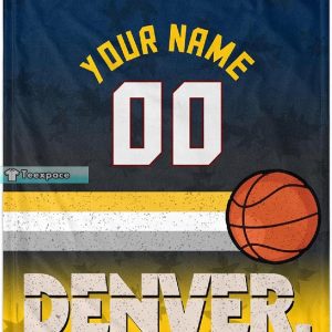 Custom Name Number Denver Nuggets Comfy Throw Blanket 1