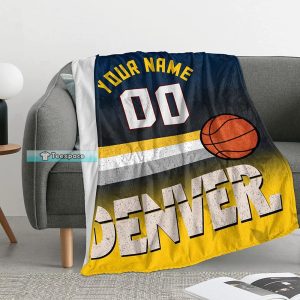 Custom Name Number Denver Nuggets Comfy Throw Blanket 2