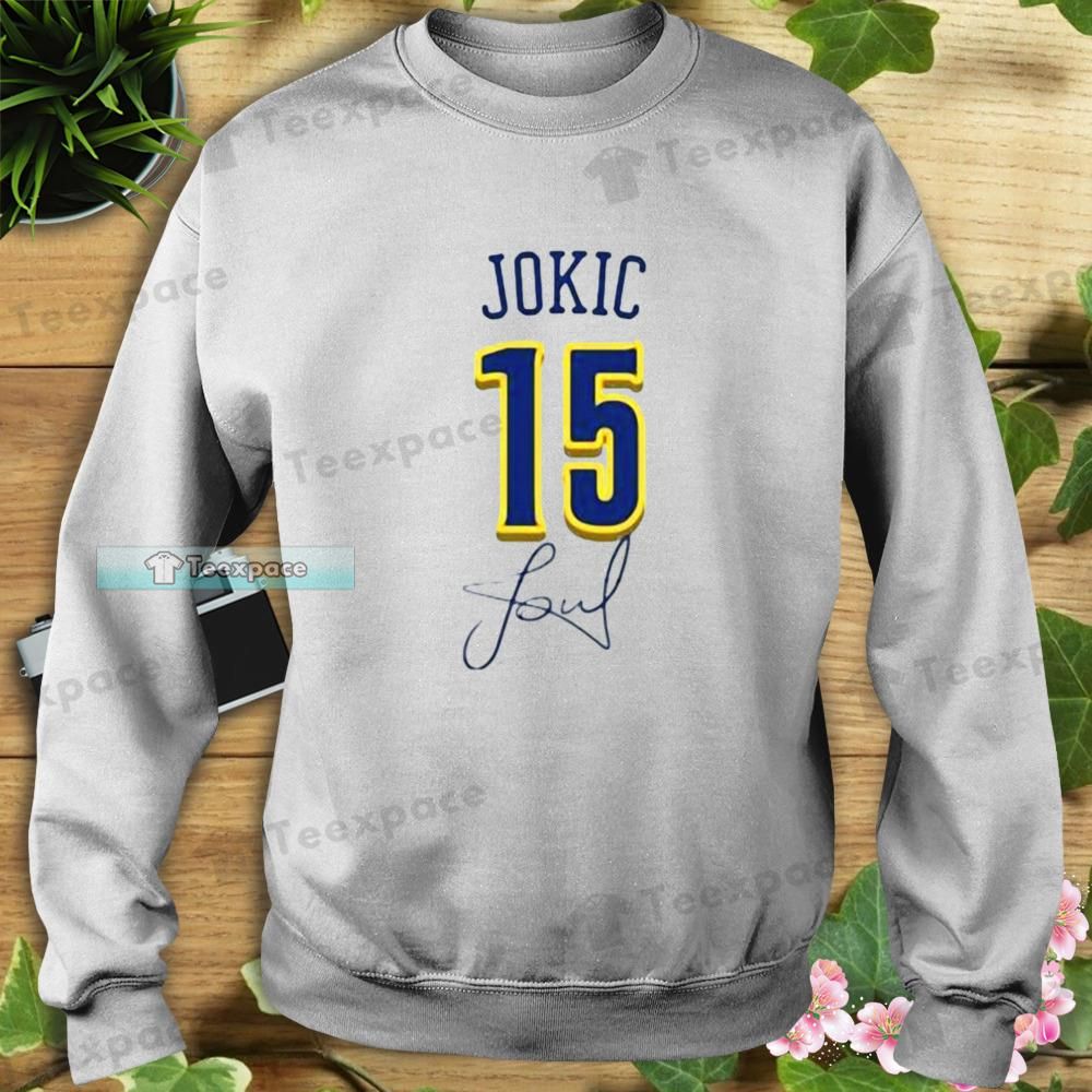 Denver Nuggets 15 Nikola Jokic Signature Sweatshirt