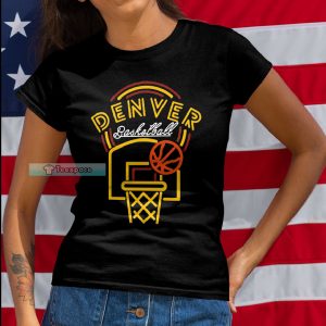 Denver Nuggets Art Logo Fans T Shirt Womens