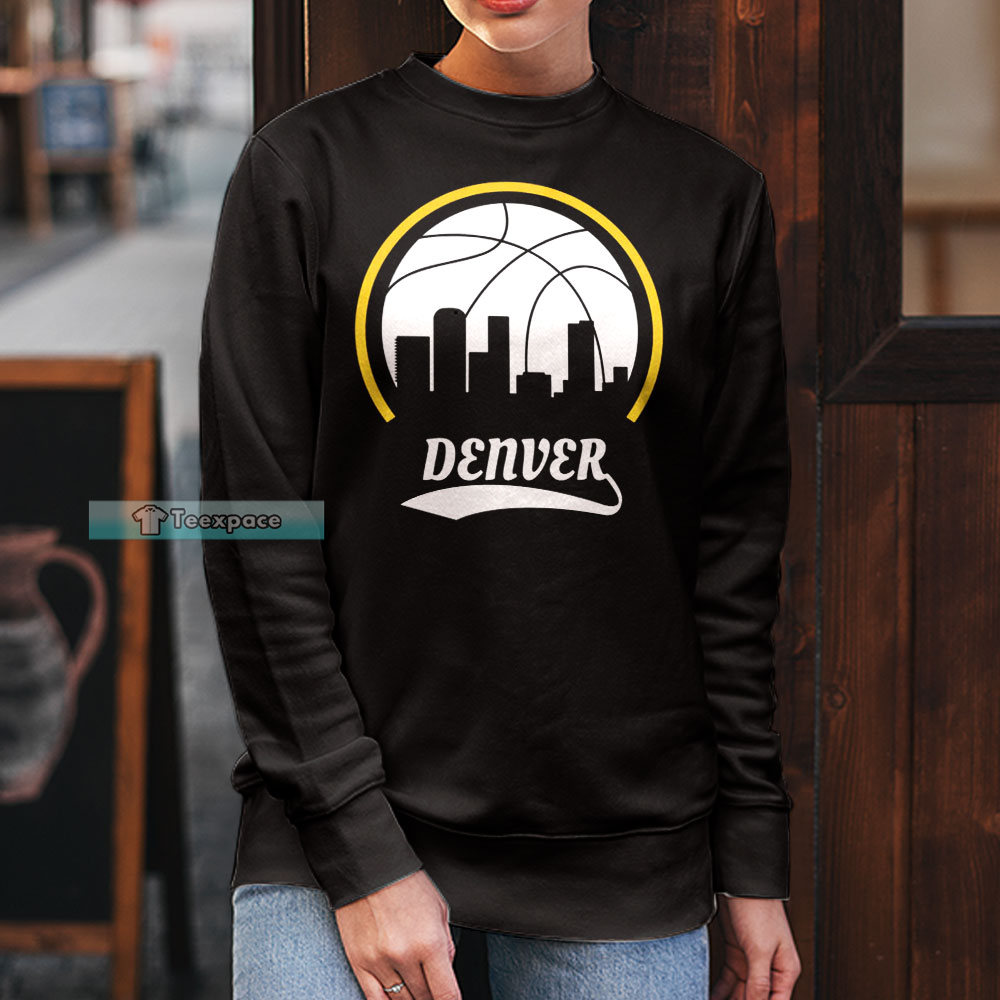 Denver Nuggets Basketball City Design Long Sleeve Shirt
