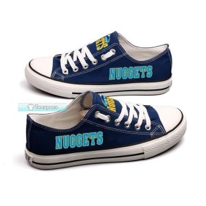 Denver Nuggets Blue Low Top Canvas Shoes Nuggets Gifts