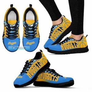 Denver Nuggets Blue Yellow Sneakers Nuggets Gifts 1