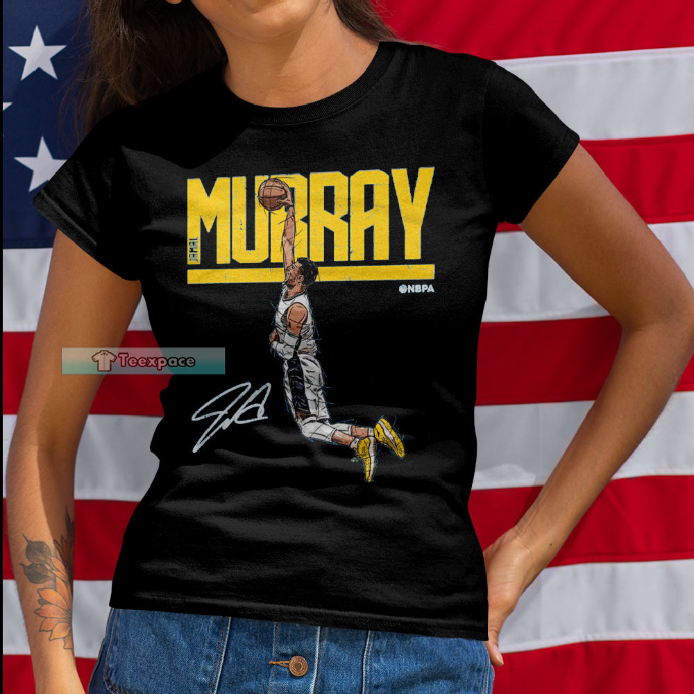Denver Nuggets Jamal Murray Jumping Art T Shirt Womens