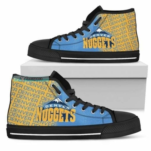 Denver Nuggets Letter Print Pattern High Top Canvas Shoes