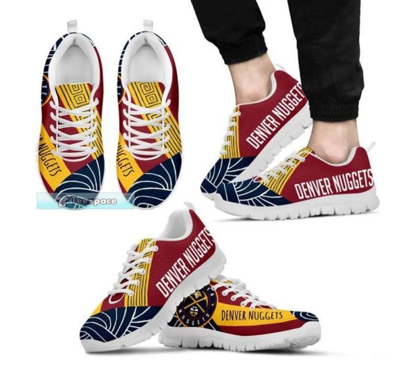 Denver Nuggets Logo Center Sneakers Nuggets Gifts