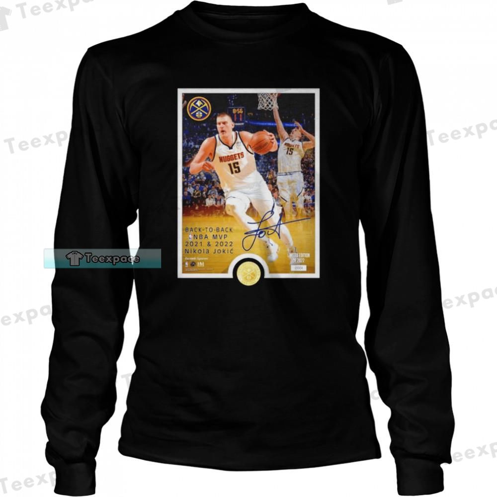 Denver Nuggets Nikola Jokic MVP Plaque Signature Long Sleeve Shirt