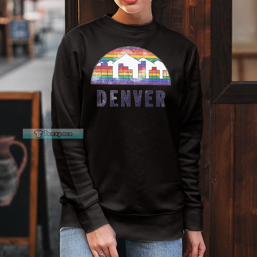 Denver Nuggets Rainbow Moutain Long Sleeve Shirt