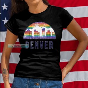 Denver Nuggets Rainbow Moutain T Shirt Womens