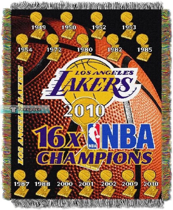 Lakers 16x Championship Woven Blanket
