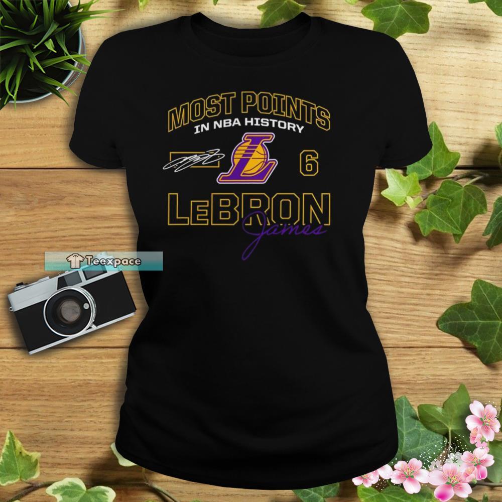 LeBron James Lakers Most Points In NBA History T Shirt Womens