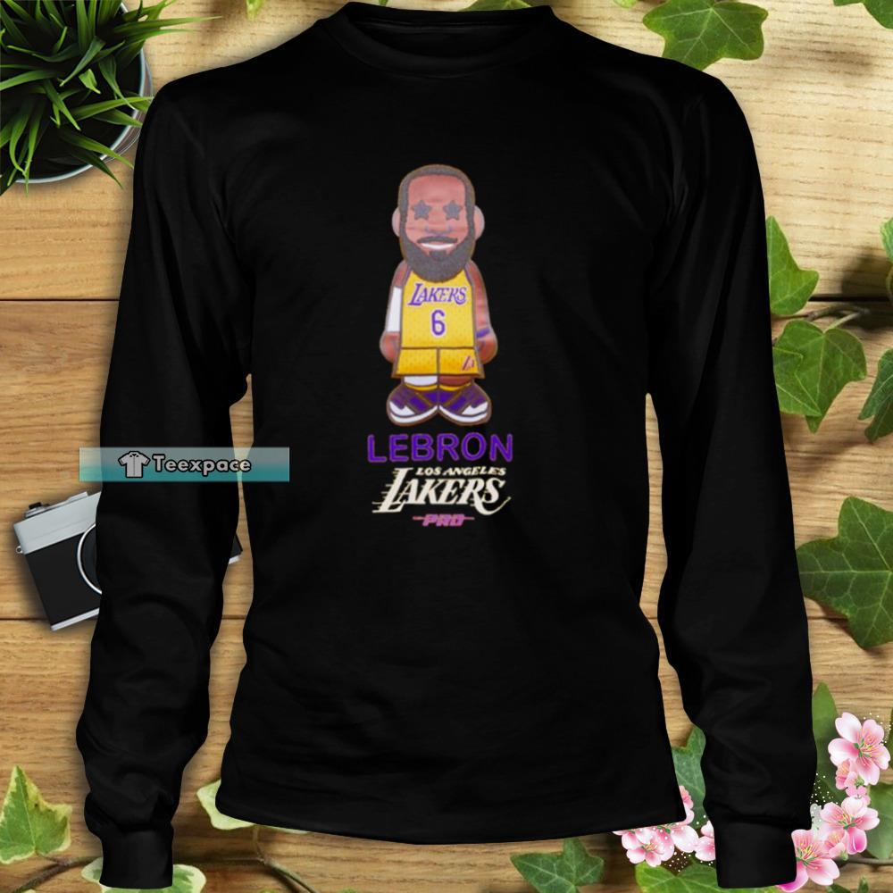 LeBron James Los Angeles Lakers Gold 6 Caricature Long Sleeve Shirt