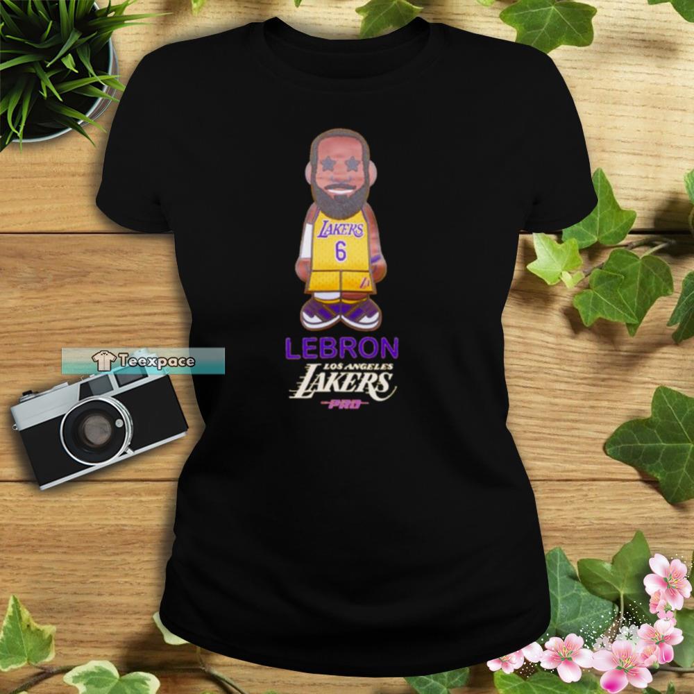 LeBron James Los Angeles Lakers Gold 6 Caricature T Shirt Womens