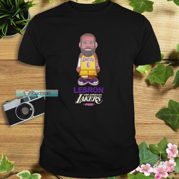 LeBron James Los Angeles Lakers Gold #6 Caricature Shirt