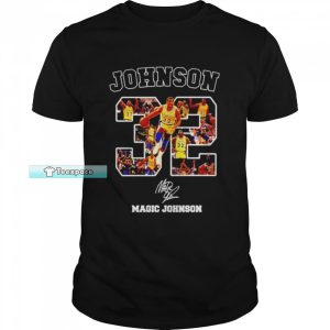 Los Angeles Lakers 32 Magic Johnson Signature Unisex T Shirt