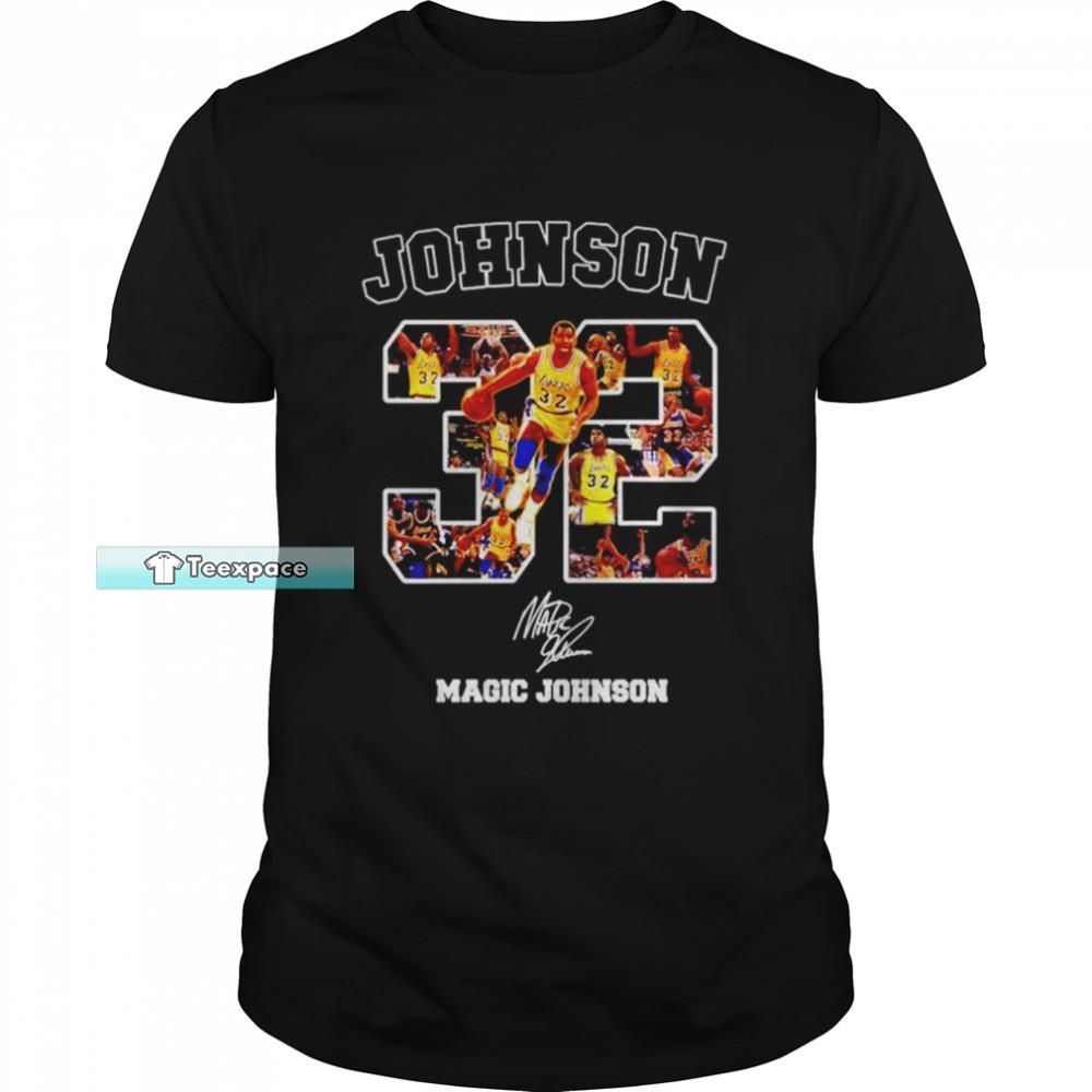 Los Angeles Lakers 32 Magic Johnson Signature Shirt