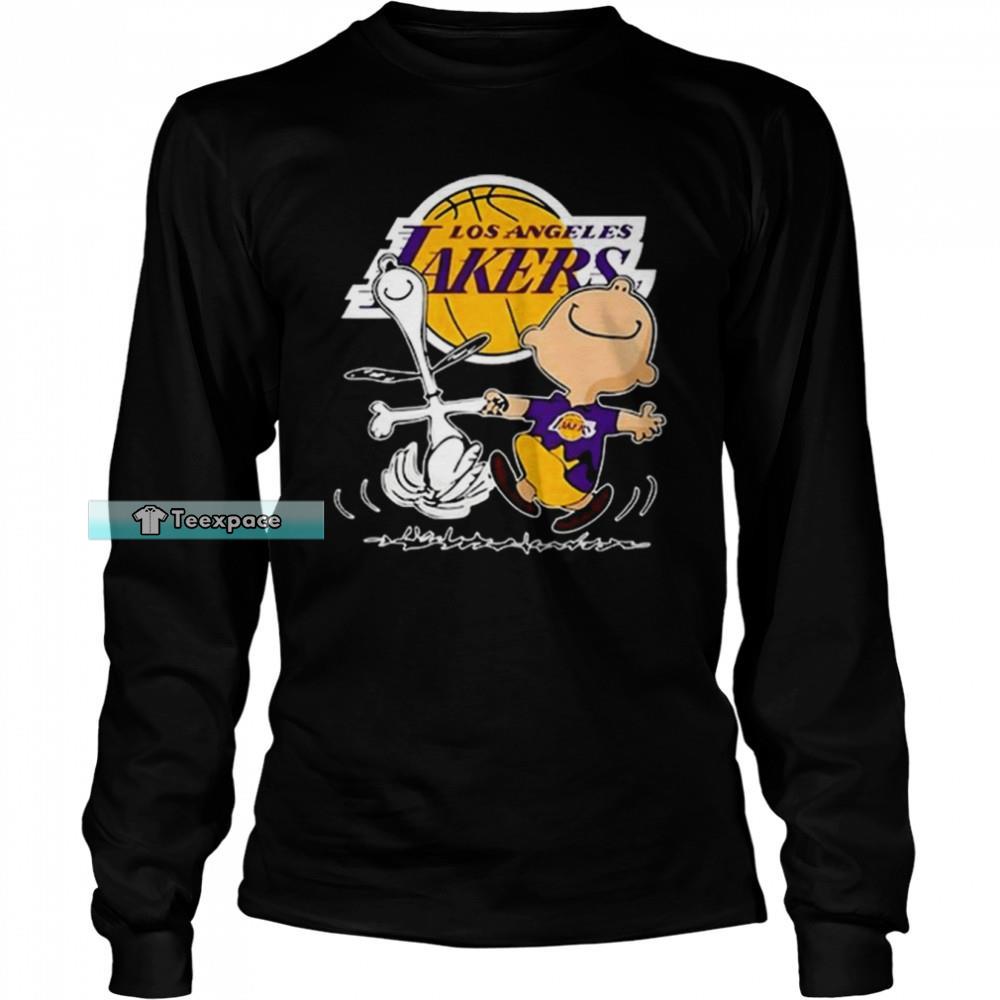 Los Angeles Lakers Charlie Brown Snoopy Dancing Long Sleeve Shirt