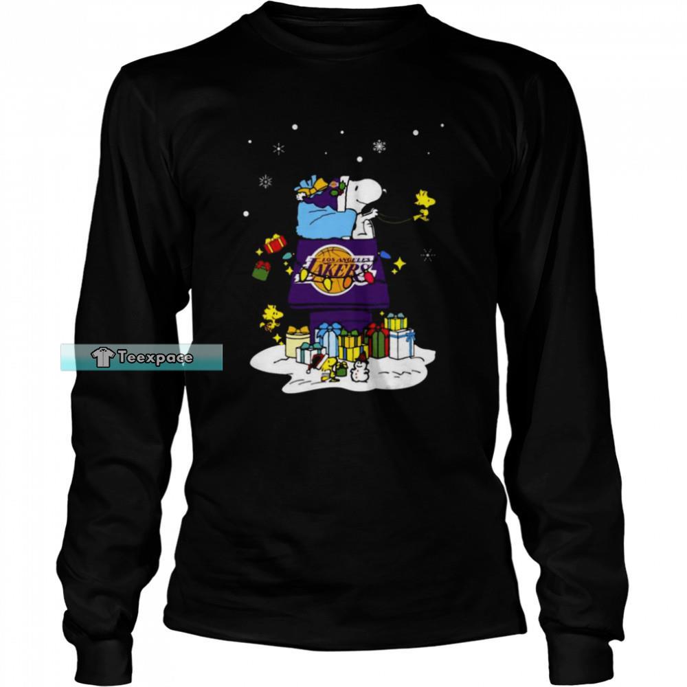 Los Angeles Lakers Santa Snoopy Christmas Long Sleeve Shirt