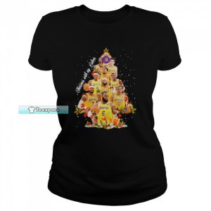 Los Angeles Lakers Team Christmas Tree T Shirt Womens