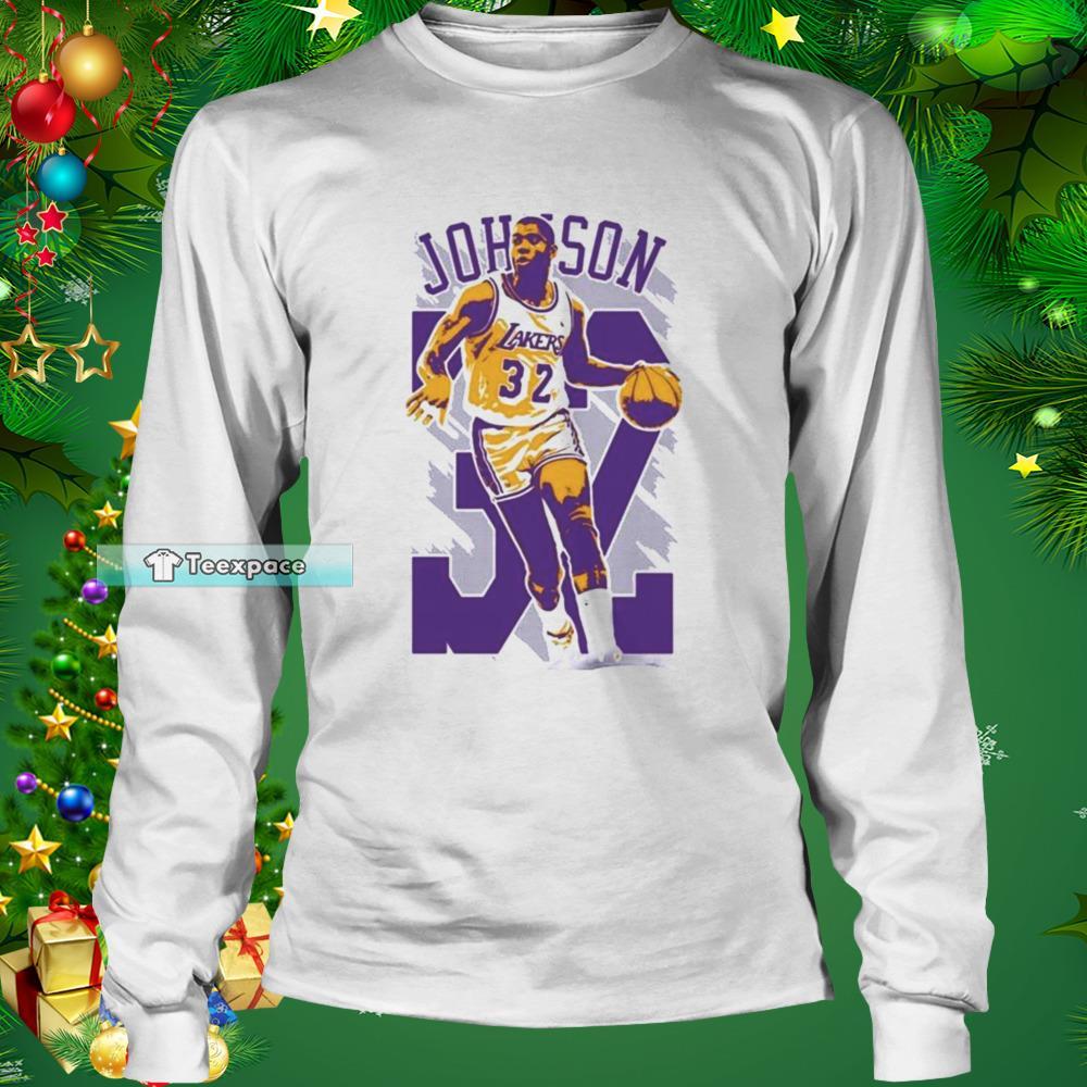 Magic Johnson Los Angeles Lakers Basketball Long Sleeve Shirt