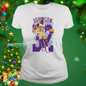 Magic Johnson Los Angeles Lakers Basketball T Shirt Womens
