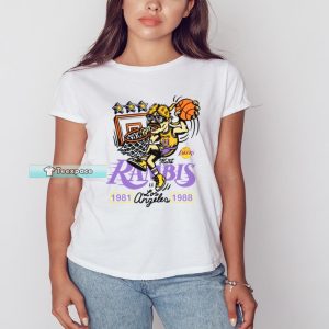 Mitchell And Ness Kurt Rambis Gray Los Angeles Lakers T Shirt Womens