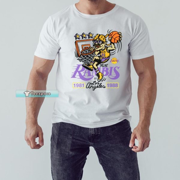 Mitchell And Ness Kurt Rambis Gray Los Angeles Lakers Shirt