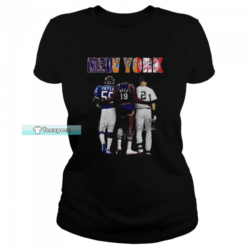 New York Knicks New York Yankees New York Giants T Shirt Womens