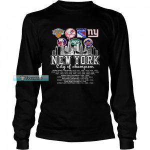 New York Knicks Yankees Rangers Giants City Of Champions Long Sleeve Shirt