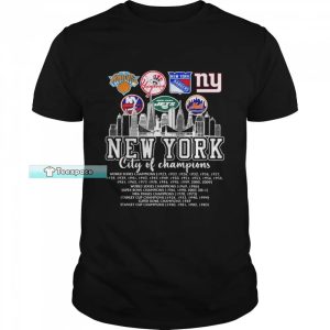New York Knicks Yankees Rangers Giants City Of Champions Unisex T Shirt
