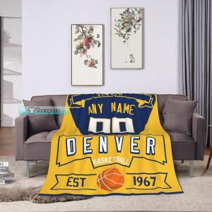 Personalized Denver Nuggets Fleece Blanket 1