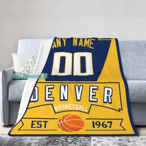 Personalized Denver Nuggets Fleece Blanket 4