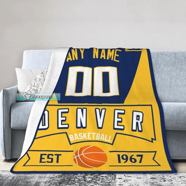 Personalized Denver Nuggets Fleece Blanket