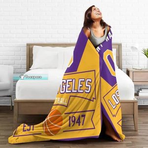 Personalized Name Number Lakers Blanket 4
